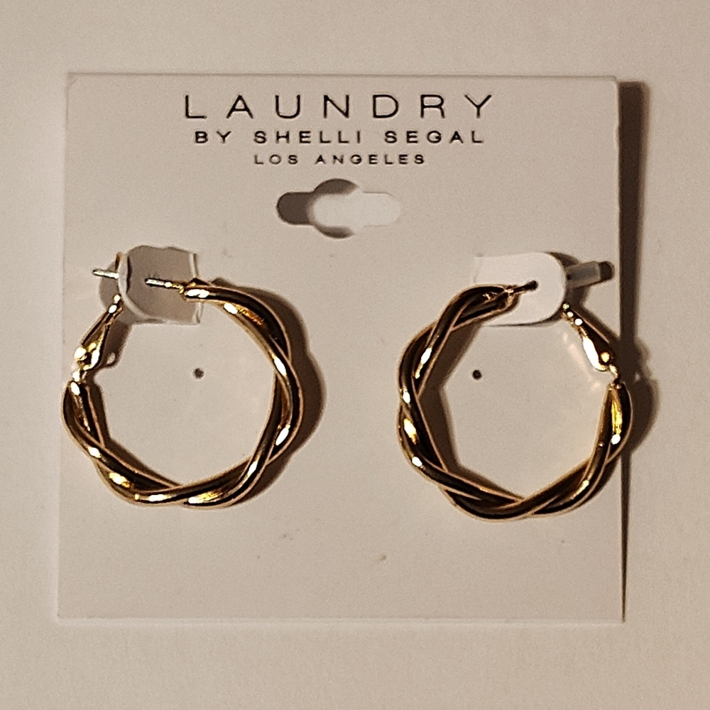 Laundry By Shelli Segal Twisted Gold Hoop Earrings